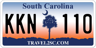 SC license plate KKN110