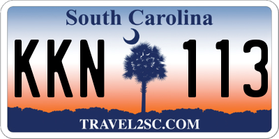 SC license plate KKN113