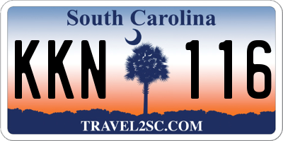 SC license plate KKN116