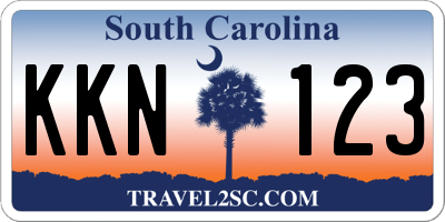 SC license plate KKN123