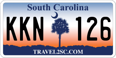 SC license plate KKN126