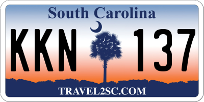 SC license plate KKN137