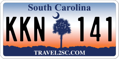 SC license plate KKN141