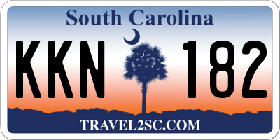 SC license plate KKN182