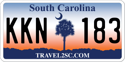 SC license plate KKN183