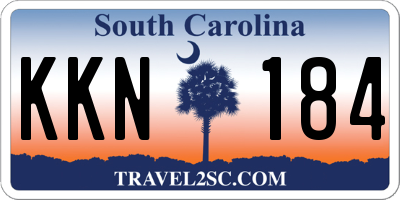 SC license plate KKN184