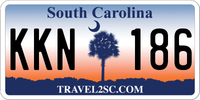 SC license plate KKN186