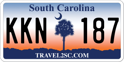 SC license plate KKN187