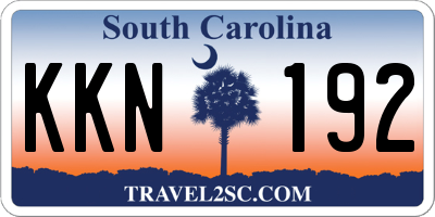 SC license plate KKN192