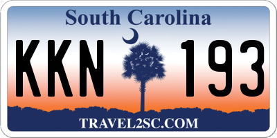SC license plate KKN193