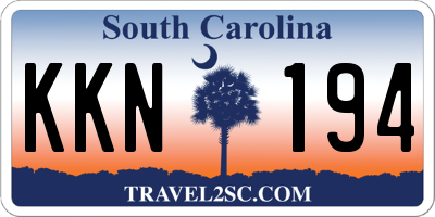 SC license plate KKN194