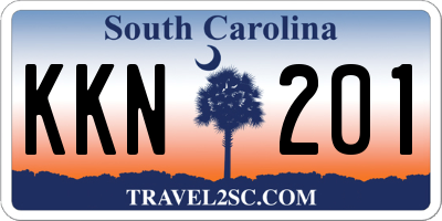 SC license plate KKN201