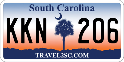 SC license plate KKN206