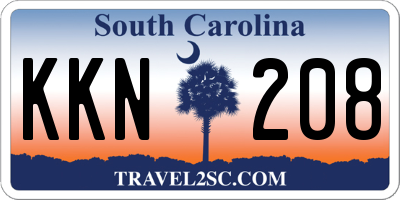 SC license plate KKN208