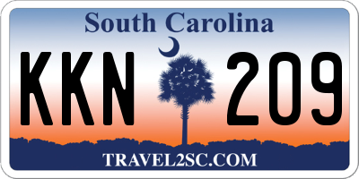 SC license plate KKN209