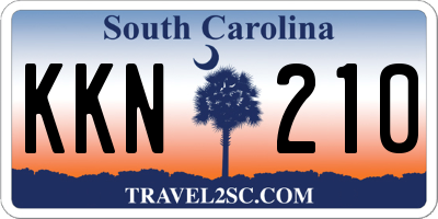 SC license plate KKN210