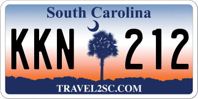 SC license plate KKN212