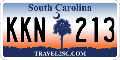 SC license plate KKN213