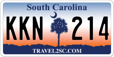 SC license plate KKN214
