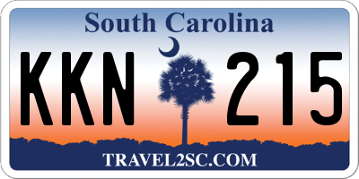 SC license plate KKN215