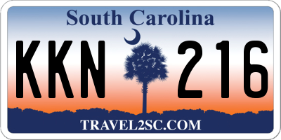 SC license plate KKN216