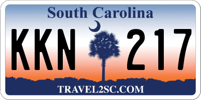 SC license plate KKN217