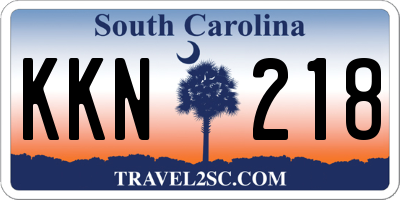 SC license plate KKN218