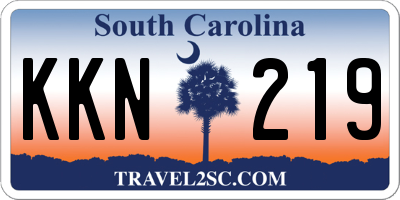 SC license plate KKN219