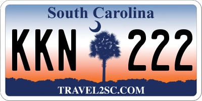 SC license plate KKN222