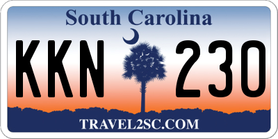 SC license plate KKN230