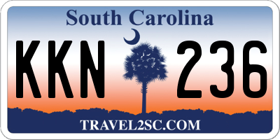 SC license plate KKN236