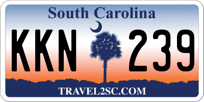 SC license plate KKN239