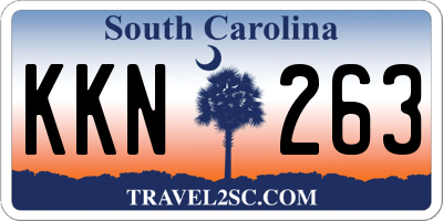 SC license plate KKN263
