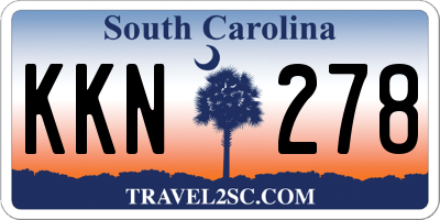 SC license plate KKN278