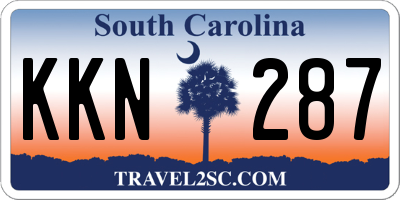 SC license plate KKN287