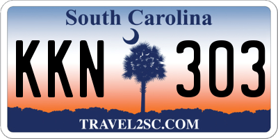 SC license plate KKN303