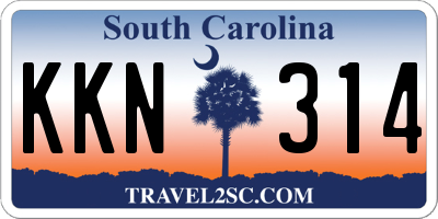 SC license plate KKN314