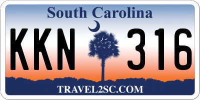 SC license plate KKN316