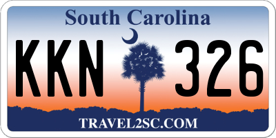 SC license plate KKN326