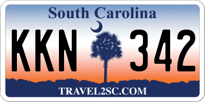 SC license plate KKN342