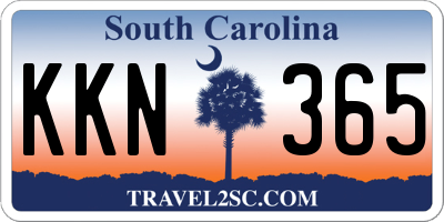 SC license plate KKN365