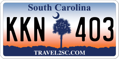 SC license plate KKN403