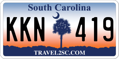 SC license plate KKN419