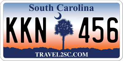 SC license plate KKN456