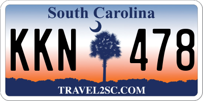 SC license plate KKN478