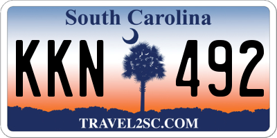 SC license plate KKN492