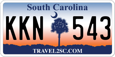 SC license plate KKN543