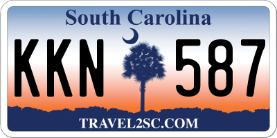 SC license plate KKN587