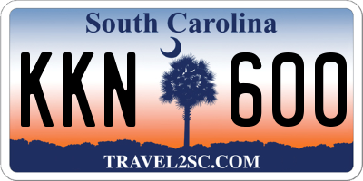 SC license plate KKN600