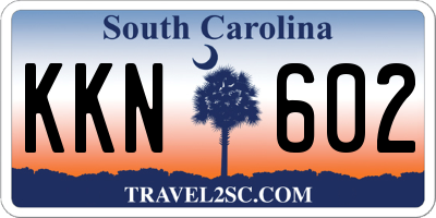 SC license plate KKN602